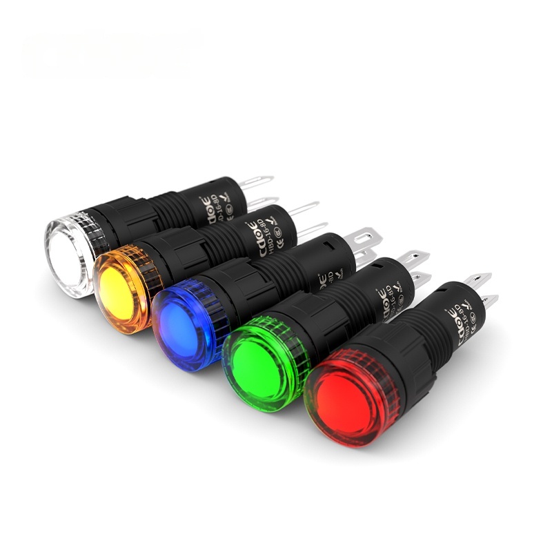 8 мм индикаторная лампа пластиковая экономичная модель красная лампа 3 В 6 В 12 В штыревой терминал для монтажа на панель контрольная лампа HBD16-8A