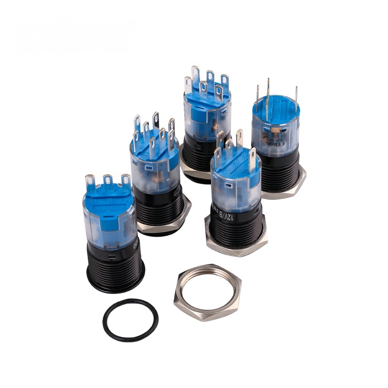 HBDS1-AGQ16F-11E AGQ19F-11E AGQ22F-11E Оксидированный черный корпус пользовательский кнопочный переключатель