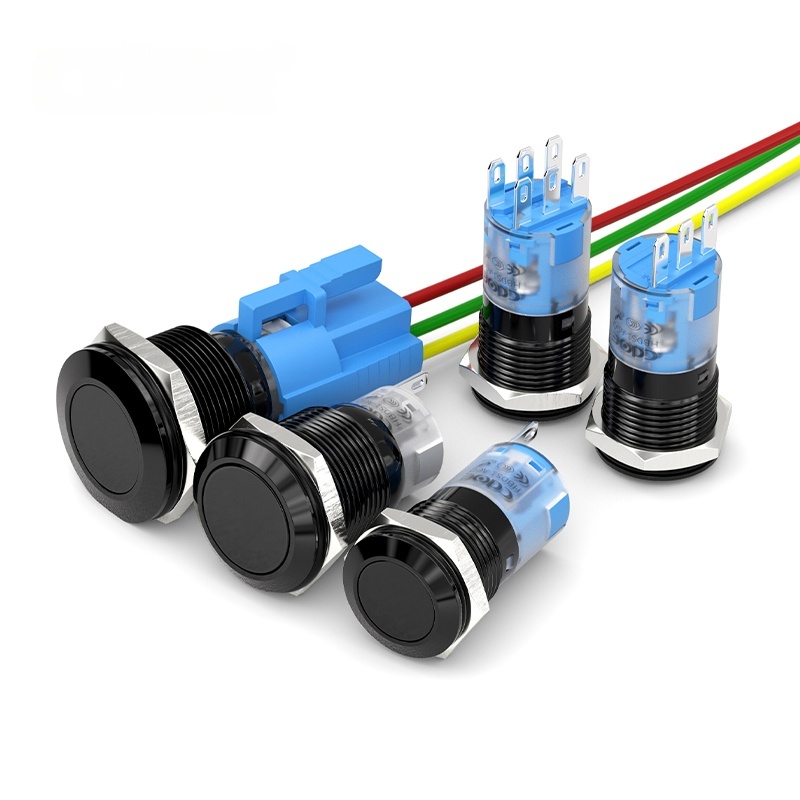 HBDS1-AGQ16F AGQ19F AGQ22F Оксидированный черный кнопочный переключатель