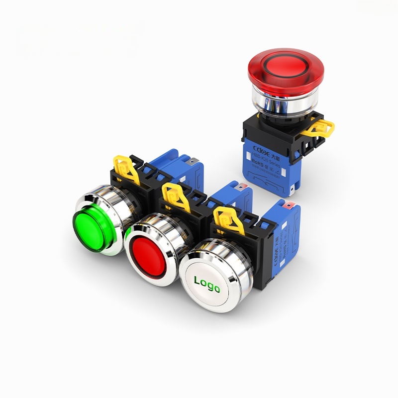 UL 30mm push button switches 20Amp momentary lock waterproof Flame retardant design metal HBD-K20S Series